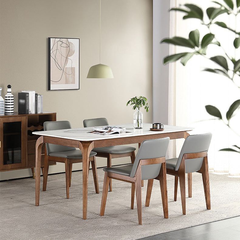 Solid Wood Mid-Century Modern Table Rectangular Sintered Stone Table for Dining Room Clearhalo ' dining_table' 'Dining Tables & Seating' 'Dining Tables' 'furn' 'furn_dining_table' 'Furniture' 'furniture_dining_table' 'Kitchen & Dining Furniture' 'kitchen&dining_furn' 'kitchen' 'kitchen_dining_table' 4067914