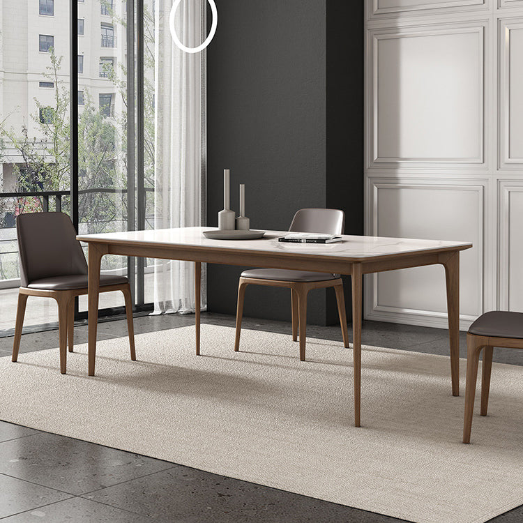 Solid Wood Mid-Century Modern Table Rectangular Sintered Stone Top Table for Dining Room Clearhalo ' dining_table' 'Dining Tables & Seating' 'Dining Tables' 'furn' 'furn_dining_table' 'Furniture' 'furniture_dining_table' 'Kitchen & Dining Furniture' 'kitchen&dining_furn' 'kitchen' 'kitchen_dining_table' 4067926
