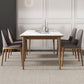 Solid Wood Mid-Century Modern Table Rectangular Sintered Stone Top Table for Dining Room Clearhalo ' dining_table' 'Dining Tables & Seating' 'Dining Tables' 'furn' 'furn_dining_table' 'Furniture' 'furniture_dining_table' 'Kitchen & Dining Furniture' 'kitchen&dining_furn' 'kitchen' 'kitchen_dining_table' 4067928