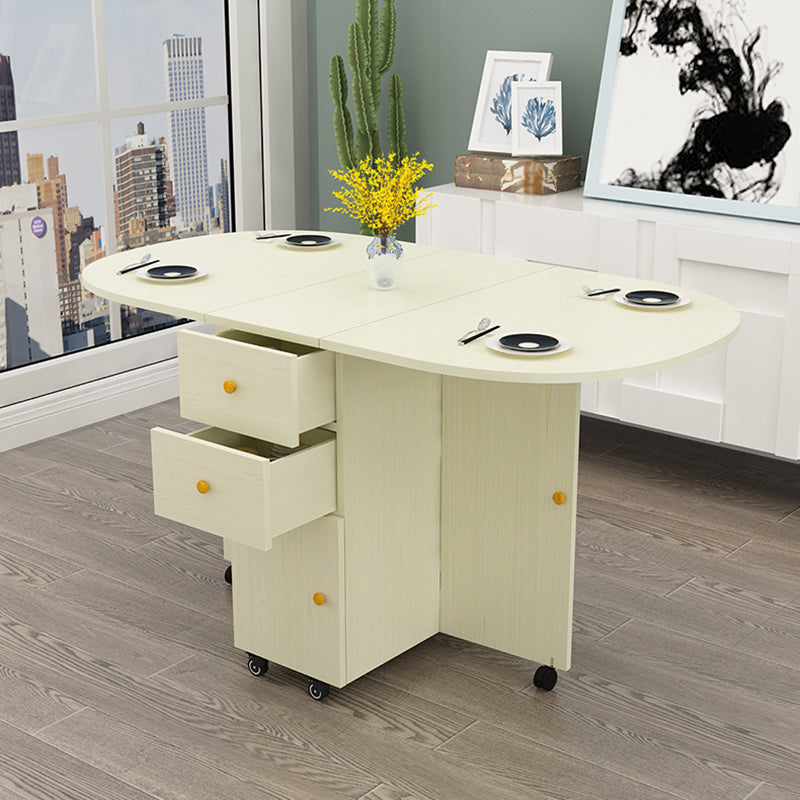Wood Mid-Century Modern Indoor Table Manufactured Wood Top Table for Dining Room Oval Yellow 55.1"L x 27.6"W x 29.5"H Clearhalo ' dining_table' 'Dining Tables & Seating' 'Dining Tables' 'furn' 'furn_dining_table' 'Furniture' 'furniture_dining_table' 'Kitchen & Dining Furniture' 'kitchen&dining_furn' 'kitchen' 'kitchen_dining_table' 4067950