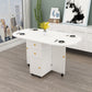 Wood Mid-Century Modern Indoor Table Manufactured Wood Top Table for Dining Room Oval White Clearhalo ' dining_table' 'Dining Tables & Seating' 'Dining Tables' 'furn' 'furn_dining_table' 'Furniture' 'furniture_dining_table' 'Kitchen & Dining Furniture' 'kitchen&dining_furn' 'kitchen' 'kitchen_dining_table' 4067951