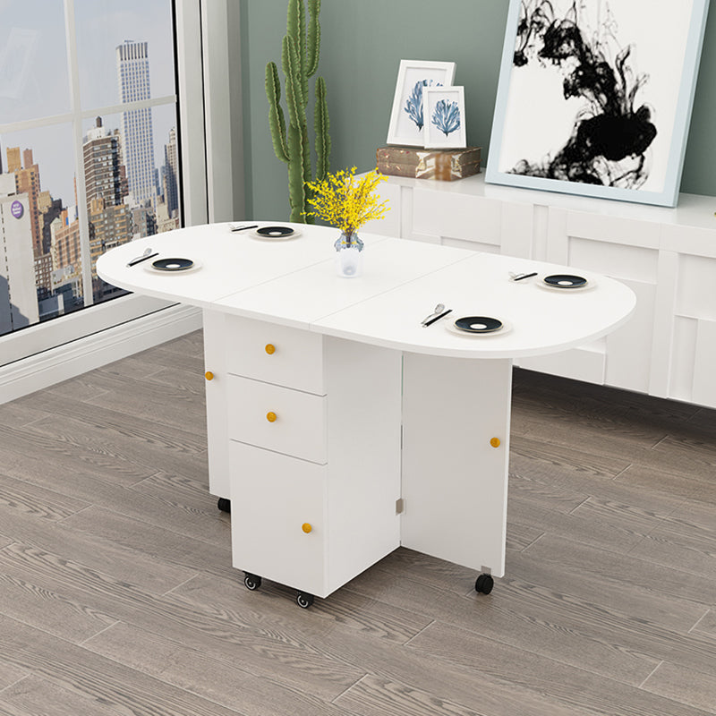 Wood Mid-Century Modern Indoor Table Manufactured Wood Top Table for Dining Room Oval White Clearhalo ' dining_table' 'Dining Tables & Seating' 'Dining Tables' 'furn' 'furn_dining_table' 'Furniture' 'furniture_dining_table' 'Kitchen & Dining Furniture' 'kitchen&dining_furn' 'kitchen' 'kitchen_dining_table' 4067951
