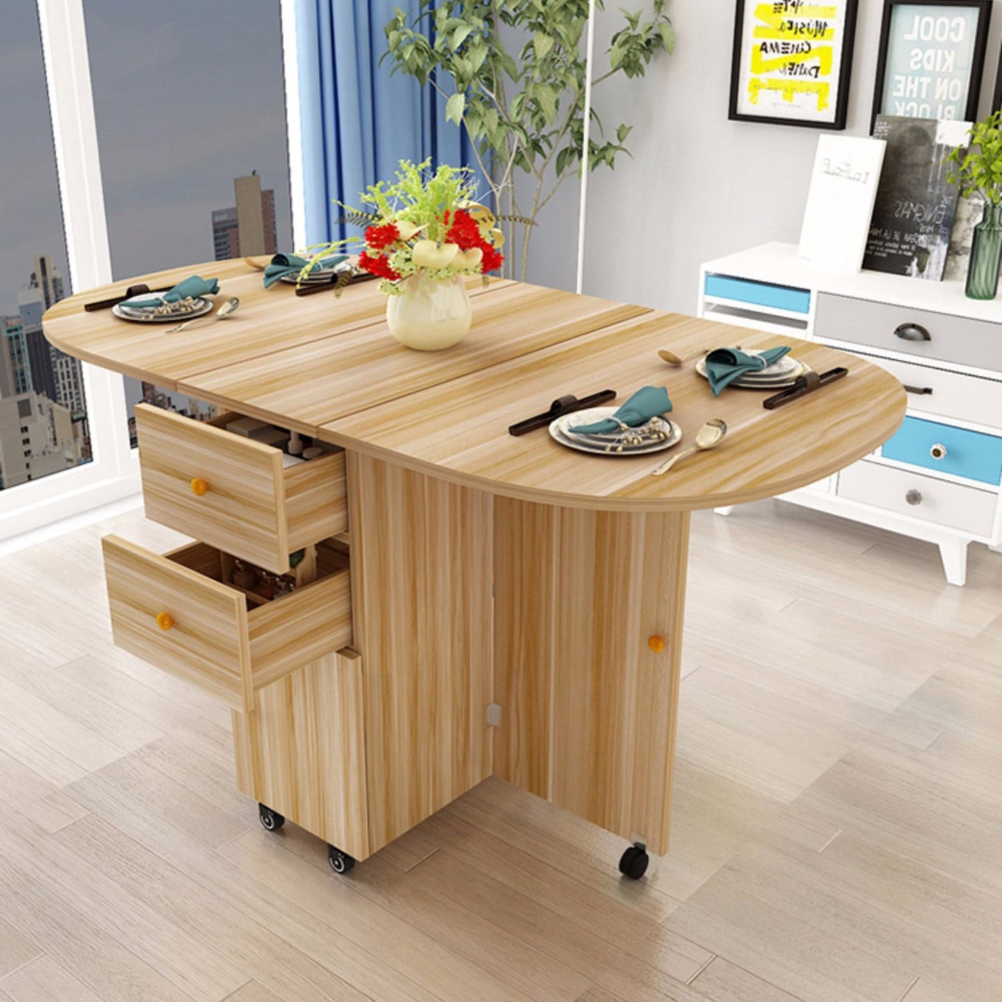 Wood Mid-Century Modern Indoor Table Manufactured Wood Top Table for Dining Room Clearhalo ' dining_table' 'Dining Tables & Seating' 'Dining Tables' 'furn' 'furn_dining_table' 'Furniture' 'furniture_dining_table' 'Kitchen & Dining Furniture' 'kitchen&dining_furn' 'kitchen' 'kitchen_dining_table' 4067956