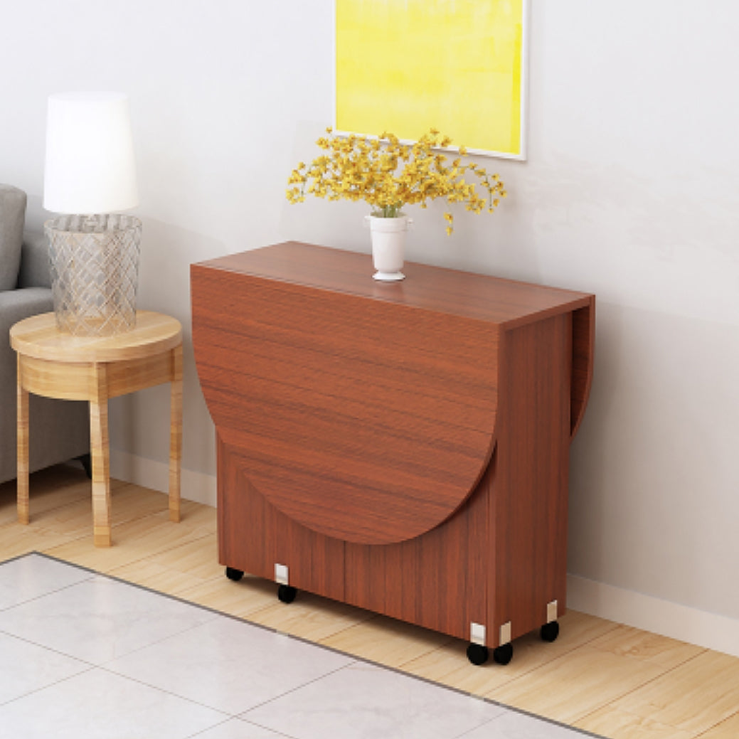 Solid Wood Mid-Century Modern Table Oval Solid Wood Top Table with Drop Leaf Red Without Chairs Clearhalo ' dining_table' 'Dining Tables & Seating' 'Dining Tables' 'furn' 'furn_dining_table' 'Furniture' 'furniture_dining_table' 'Kitchen & Dining Furniture' 'kitchen&dining_furn' 'kitchen' 'kitchen_dining_table' 4067968