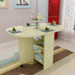 Solid Wood Mid-Century Modern Table Oval Solid Wood Top Table with Drop Leaf Fluorescent Yellow Without Chairs Clearhalo ' dining_table' 'Dining Tables & Seating' 'Dining Tables' 'furn' 'furn_dining_table' 'Furniture' 'furniture_dining_table' 'Kitchen & Dining Furniture' 'kitchen&dining_furn' 'kitchen' 'kitchen_dining_table' 4067972