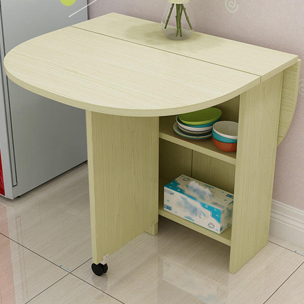 Solid Wood Mid-Century Modern Table Oval Solid Wood Top Table with Drop Leaf Clearhalo ' dining_table' 'Dining Tables & Seating' 'Dining Tables' 'furn' 'furn_dining_table' 'Furniture' 'furniture_dining_table' 'Kitchen & Dining Furniture' 'kitchen&dining_furn' 'kitchen' 'kitchen_dining_table' 4067980