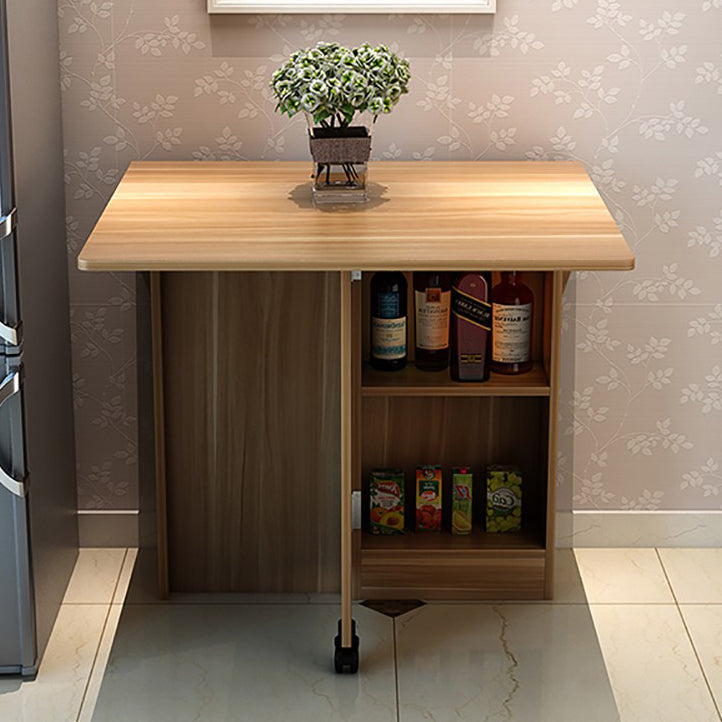 Solid Wood Mid-Century Modern Table Oval Solid Wood Top Table with Drop Leaf Clearhalo ' dining_table' 'Dining Tables & Seating' 'Dining Tables' 'furn' 'furn_dining_table' 'Furniture' 'furniture_dining_table' 'Kitchen & Dining Furniture' 'kitchen&dining_furn' 'kitchen' 'kitchen_dining_table' 4067981