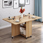 Solid Wood Mid-Century Modern Table Oval Solid Wood Top Table with Drop Leaf Clearhalo ' dining_table' 'Dining Tables & Seating' 'Dining Tables' 'furn' 'furn_dining_table' 'Furniture' 'furniture_dining_table' 'Kitchen & Dining Furniture' 'kitchen&dining_furn' 'kitchen' 'kitchen_dining_table' 4067982