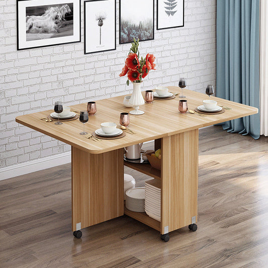 Solid Wood Mid-Century Modern Table Oval Solid Wood Top Table with Drop Leaf Clearhalo ' dining_table' 'Dining Tables & Seating' 'Dining Tables' 'furn' 'furn_dining_table' 'Furniture' 'furniture_dining_table' 'Kitchen & Dining Furniture' 'kitchen&dining_furn' 'kitchen' 'kitchen_dining_table' 4067982