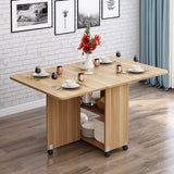 Solid Wood Mid-Century Modern Table Oval Solid Wood Top Table with Drop Leaf Clearhalo ' dining_table' 'Dining Tables & Seating' 'Dining Tables' 'furn' 'furn_dining_table' 'Furniture' 'furniture_dining_table' 'Kitchen & Dining Furniture' 'kitchen&dining_furn' 'kitchen' 'kitchen_dining_table' 4067982