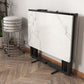 Foldable Artificial Wooden Top Table Extendable Round Kitchen Table with Trestle Base Clearhalo ' dining_table' 'Dining Tables & Seating' 'Dining Tables' 'furn' 'furn_dining_table' 'Furniture' 'furniture_dining_table' 'Kitchen & Dining Furniture' 'kitchen&dining_furn' 'kitchen' 'kitchen_dining_table' 4067992