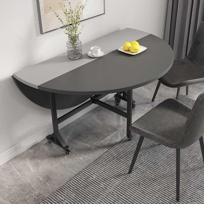 47'' Foldable Artificial Wooden Dining Table Extendable Round Table with Trestle Base Clearhalo ' dining_table' 'Dining Tables & Seating' 'Dining Tables' 'furn' 'furn_dining_table' 'Furniture' 'furniture_dining_table' 'Kitchen & Dining Furniture' 'kitchen&dining_furn' 'kitchen' 'kitchen_dining_table' 4068002