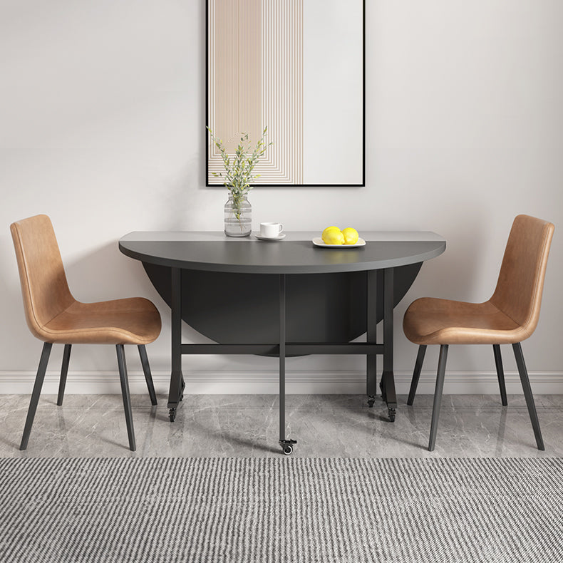 47'' Foldable Artificial Wooden Dining Table Extendable Round Table with Trestle Base Clearhalo ' dining_table' 'Dining Tables & Seating' 'Dining Tables' 'furn' 'furn_dining_table' 'Furniture' 'furniture_dining_table' 'Kitchen & Dining Furniture' 'kitchen&dining_furn' 'kitchen' 'kitchen_dining_table' 4068011