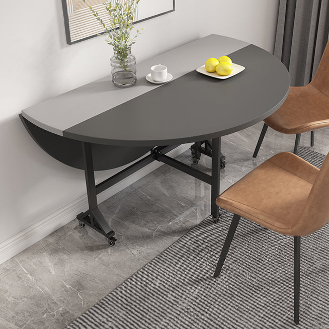 47'' Foldable Artificial Wooden Dining Table Extendable Round Table with Trestle Base Clearhalo ' dining_table' 'Dining Tables & Seating' 'Dining Tables' 'furn' 'furn_dining_table' 'Furniture' 'furniture_dining_table' 'Kitchen & Dining Furniture' 'kitchen&dining_furn' 'kitchen' 'kitchen_dining_table' 4068013