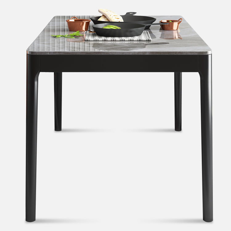 Rectangle Three-Color Dining Table Sintered Stone Table Vintage with Drawer Light Gray Without Chairs Clearhalo ' dining_table' 'Dining Tables & Seating' 'Dining Tables' 'furn' 'furn_dining_table' 'Furniture' 'furniture_dining_table' 'Kitchen & Dining Furniture' 'kitchen&dining_furn' 'kitchen' 'kitchen_dining_table' 4068020