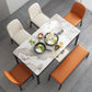 Rectangle Three-Color Dining Table Sintered Stone Table Vintage with Drawer Clearhalo ' dining_table' 'Dining Tables & Seating' 'Dining Tables' 'furn' 'furn_dining_table' 'Furniture' 'furniture_dining_table' 'Kitchen & Dining Furniture' 'kitchen&dining_furn' 'kitchen' 'kitchen_dining_table' 4068022
