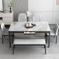 Rectangle Three-Color Dining Table Sintered Stone Table Vintage with Drawer Clearhalo ' dining_table' 'Dining Tables & Seating' 'Dining Tables' 'furn' 'furn_dining_table' 'Furniture' 'furniture_dining_table' 'Kitchen & Dining Furniture' 'kitchen&dining_furn' 'kitchen' 'kitchen_dining_table' 4068023