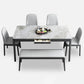 Rectangle Three-Color Dining Table Sintered Stone Table Vintage with Drawer Clearhalo ' dining_table' 'Dining Tables & Seating' 'Dining Tables' 'furn' 'furn_dining_table' 'Furniture' 'furniture_dining_table' 'Kitchen & Dining Furniture' 'kitchen&dining_furn' 'kitchen' 'kitchen_dining_table' 4068030