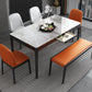Rectangle Three-Color Dining Table Sintered Stone Table Vintage with Drawer Clearhalo ' dining_table' 'Dining Tables & Seating' 'Dining Tables' 'furn' 'furn_dining_table' 'Furniture' 'furniture_dining_table' 'Kitchen & Dining Furniture' 'kitchen&dining_furn' 'kitchen' 'kitchen_dining_table' 4068031