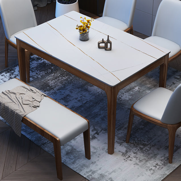 Sintered Stone Dining Table Mid-Century Modern 4 Legs Table for Dining Room Clearhalo ' dining_table' 'Dining Tables & Seating' 'Dining Tables' 'furn' 'furn_dining_table' 'Furniture' 'furniture_dining_table' 'Kitchen & Dining Furniture' 'kitchen&dining_furn' 'kitchen' 'kitchen_dining_table' 4068040