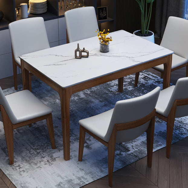 Sintered Stone Dining Table Mid-Century Modern 4 Legs Table for Dining Room Clearhalo ' dining_table' 'Dining Tables & Seating' 'Dining Tables' 'furn' 'furn_dining_table' 'Furniture' 'furniture_dining_table' 'Kitchen & Dining Furniture' 'kitchen&dining_furn' 'kitchen' 'kitchen_dining_table' 4068046