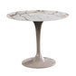 Round Shape Tulip Base Table Luxury White Tone Fixed Table with Sintered Stone Gray Without Chairs Clearhalo ' dining_table' 'Dining Tables & Seating' 'Dining Tables' 'furn' 'furn_dining_table' 'Furniture' 'furniture_dining_table' 'Kitchen & Dining Furniture' 'kitchen&dining_furn' 'kitchen' 'kitchen_dining_table' 4068080