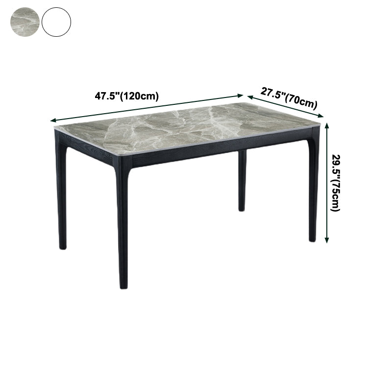 Rectangle Mid-Century Modern Dining Table Two-Color Fixed Table with Sintered Stone Clearhalo ' dining_table' 'Dining Tables & Seating' 'Dining Tables' 'furn' 'furn_dining_table' 'Furniture' 'furniture_dining_table' 'Kitchen & Dining Furniture' 'kitchen&dining_furn' 'kitchen' 'kitchen_dining_table' 4068103