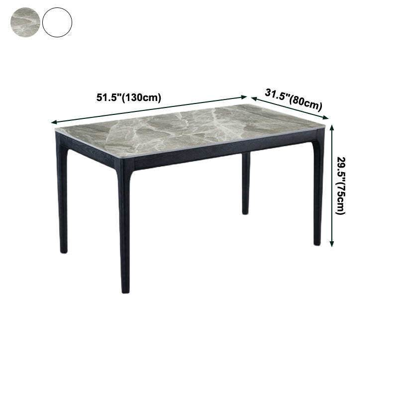 Rectangle Mid-Century Modern Dining Table Two-Color Fixed Table with Sintered Stone Clearhalo ' dining_table' 'Dining Tables & Seating' 'Dining Tables' 'furn' 'furn_dining_table' 'Furniture' 'furniture_dining_table' 'Kitchen & Dining Furniture' 'kitchen&dining_furn' 'kitchen' 'kitchen_dining_table' 4068104