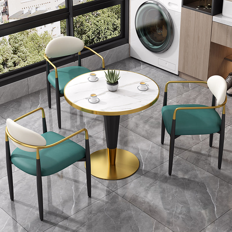 Traditional Luxury Dining Table Round Stone Dinner Table with Metal Base Clearhalo ' dining_table' 'Dining Tables & Seating' 'Dining Tables' 'furn' 'furn_dining_table' 'Furniture' 'furniture_dining_table' 'Kitchen & Dining Furniture' 'kitchen&dining_furn' 'kitchen' 'kitchen_dining_table' 4068153