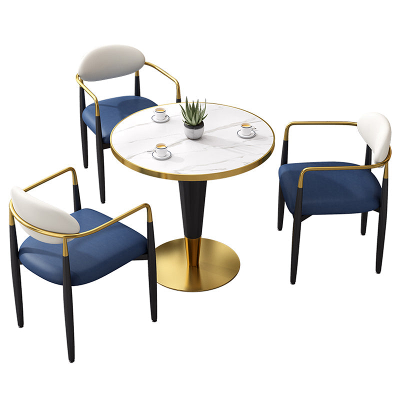 Traditional Luxury Dining Table Round Stone Dinner Table with Metal Base Clearhalo ' dining_table' 'Dining Tables & Seating' 'Dining Tables' 'furn' 'furn_dining_table' 'Furniture' 'furniture_dining_table' 'Kitchen & Dining Furniture' 'kitchen&dining_furn' 'kitchen' 'kitchen_dining_table' 4068156