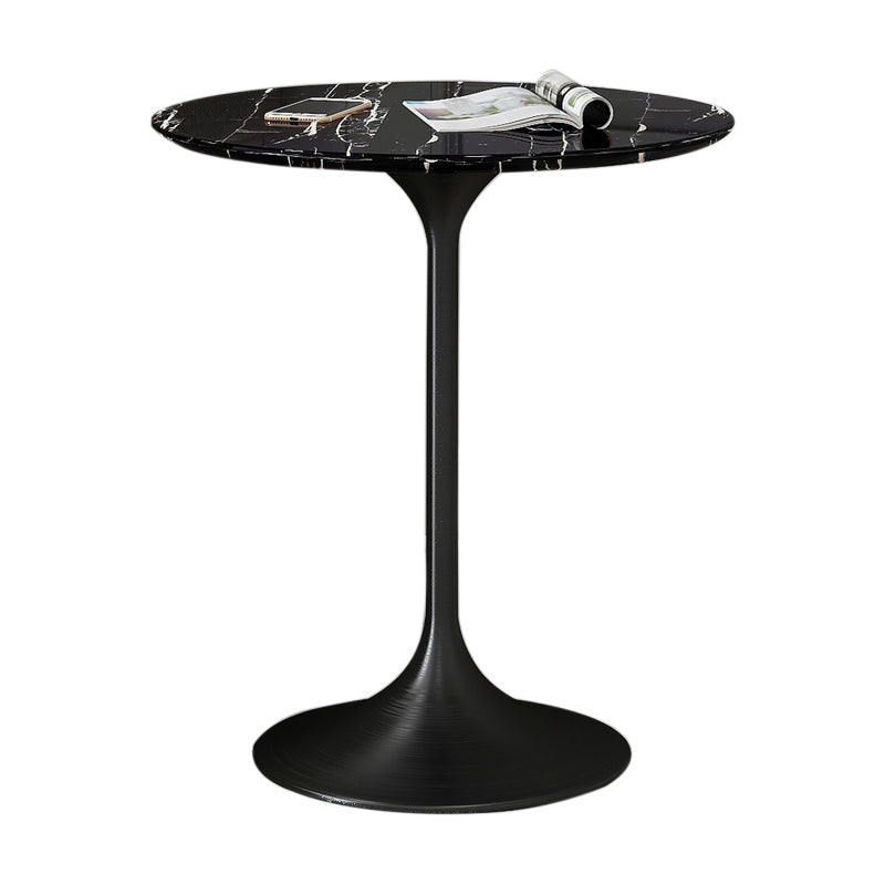 Round Tulip Base Dining Table Traditional Luxury Stone Furniture for Dining Room Black Without Chairs Clearhalo ' dining_table' 'Dining Tables & Seating' 'Dining Tables' 'furn' 'furn_dining_table' 'Furniture' 'furniture_dining_table' 'Kitchen & Dining Furniture' 'kitchen&dining_furn' 'kitchen' 'kitchen_dining_table' 4068248