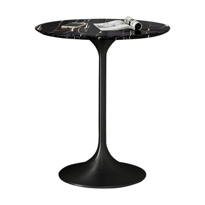 Round Tulip Base Dining Table Traditional Luxury Stone Furniture for Dining Room Black Without Chairs Clearhalo ' dining_table' 'Dining Tables & Seating' 'Dining Tables' 'furn' 'furn_dining_table' 'Furniture' 'furniture_dining_table' 'Kitchen & Dining Furniture' 'kitchen&dining_furn' 'kitchen' 'kitchen_dining_table' 4068248