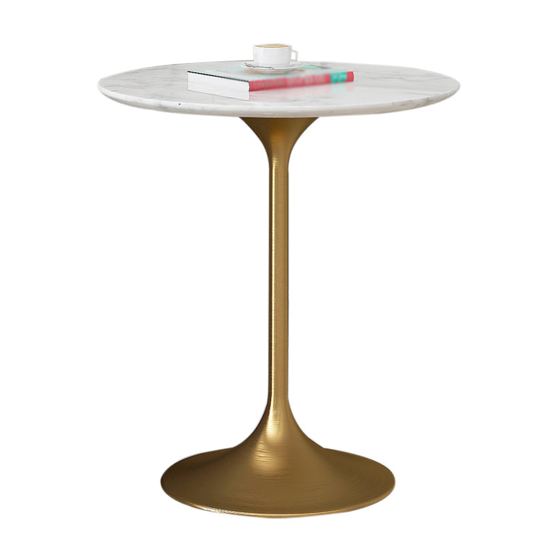 Round Tulip Base Dining Table Traditional Luxury Stone Furniture for Dining Room Gold Without Chairs Clearhalo ' dining_table' 'Dining Tables & Seating' 'Dining Tables' 'furn' 'furn_dining_table' 'Furniture' 'furniture_dining_table' 'Kitchen & Dining Furniture' 'kitchen&dining_furn' 'kitchen' 'kitchen_dining_table' 4068249