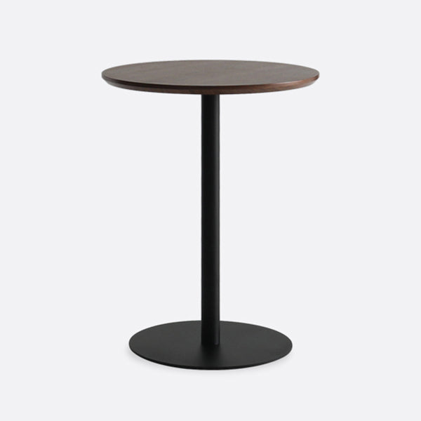 Round Solid Wood Dining Table Simplicity Dining Room Collection with Pedestal Base Black 19.7"L x 19.7"W x 29.5"H Without Chairs Clearhalo ' dining_table' 'Dining Tables & Seating' 'Dining Tables' 'furn' 'furn_dining_table' 'Furniture' 'furniture_dining_table' 'Kitchen & Dining Furniture' 'kitchen&dining_furn' 'kitchen' 'kitchen_dining_table' 4068268