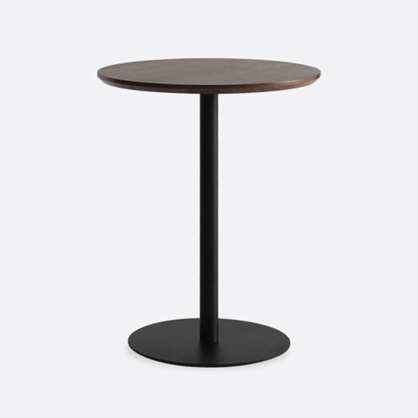 Round Solid Wood Dining Table Simplicity Dining Room Collection with Pedestal Base Black 23.6"L x 23.6"W x 29.5"H Without Chairs Clearhalo ' dining_table' 'Dining Tables & Seating' 'Dining Tables' 'furn' 'furn_dining_table' 'Furniture' 'furniture_dining_table' 'Kitchen & Dining Furniture' 'kitchen&dining_furn' 'kitchen' 'kitchen_dining_table' 4068269
