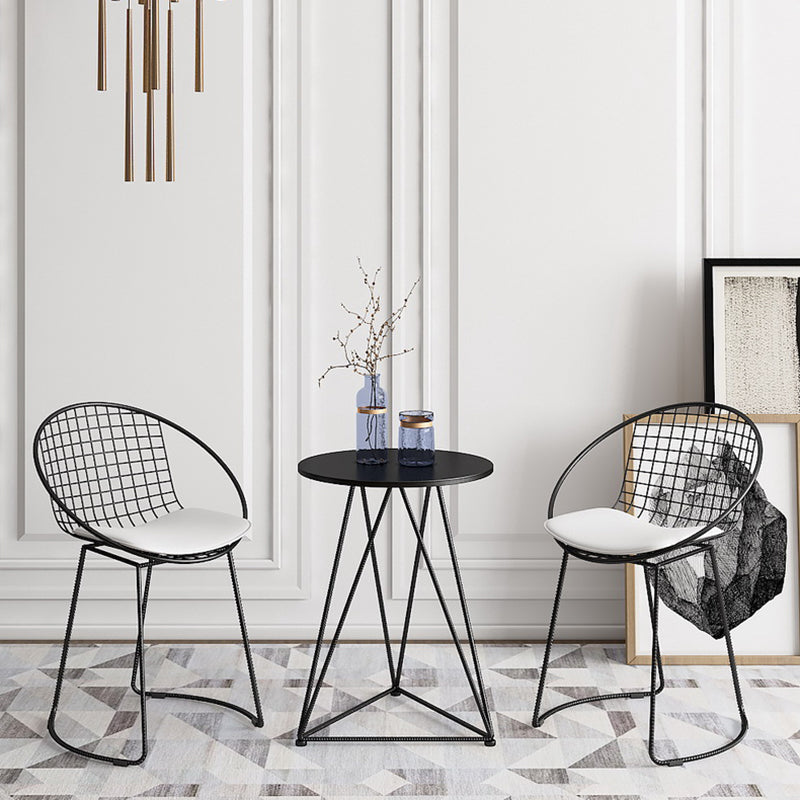 Traditional Luxury Dining Table Round Dining Room Furniture,19.7"L x 19.7"W x 25.6"H Black Without Chairs Clearhalo ' dining_table' 'Dining Tables & Seating' 'Dining Tables' 'furn' 'furn_dining_table' 'Furniture' 'furniture_dining_table' 'Kitchen & Dining Furniture' 'kitchen&dining_furn' 'kitchen' 'kitchen_dining_table' 4068289