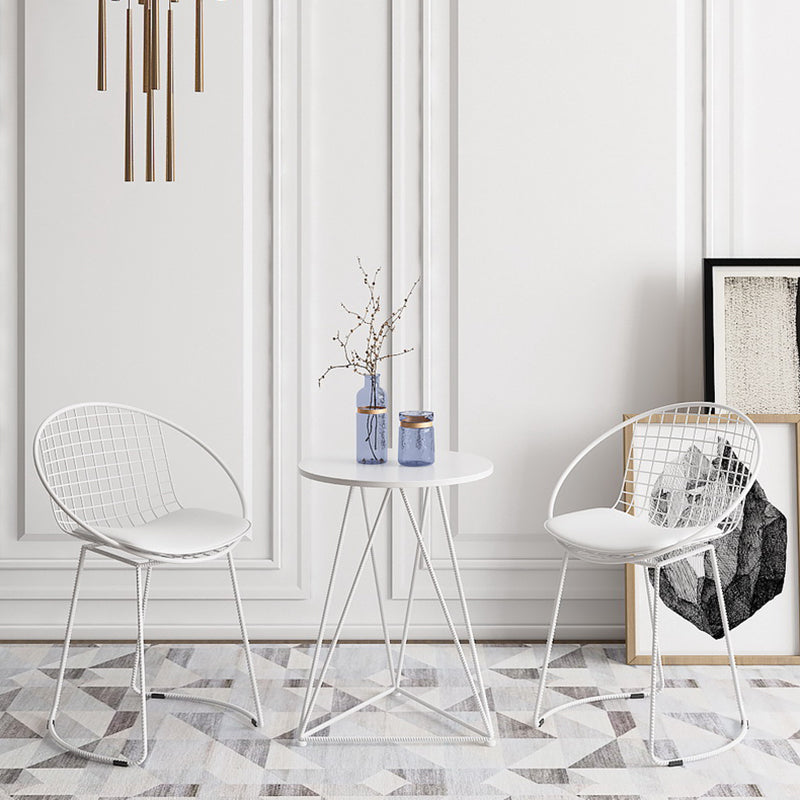 Traditional Luxury Dining Table Round Dining Room Furniture,19.7"L x 19.7"W x 25.6"H White Without Chairs Clearhalo ' dining_table' 'Dining Tables & Seating' 'Dining Tables' 'furn' 'furn_dining_table' 'Furniture' 'furniture_dining_table' 'Kitchen & Dining Furniture' 'kitchen&dining_furn' 'kitchen' 'kitchen_dining_table' 4068294