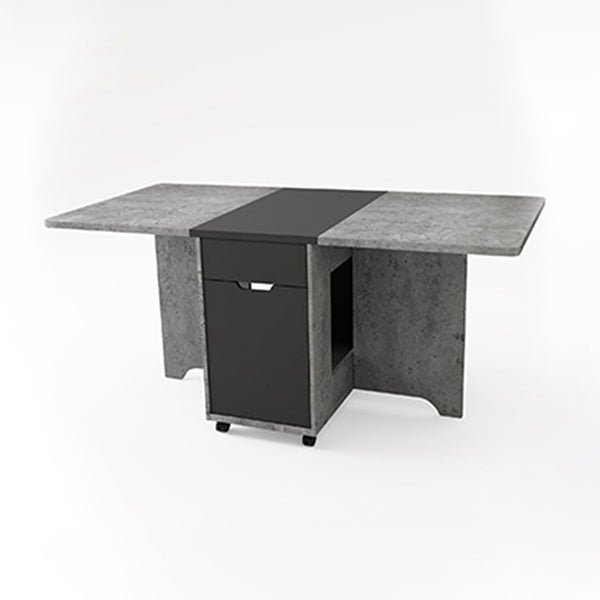 Mid-Century Modern Dining Room Table Pedestal Dining Table for Home Kitchen Dinner Gray 62.2"L x 31.5"W x 28.7"H Without Chairs Clearhalo ' dining_table' 'Dining Tables & Seating' 'Dining Tables' 'furn' 'furn_dining_table' 'Furniture' 'furniture_dining_table' 'Kitchen & Dining Furniture' 'kitchen&dining_furn' 'kitchen' 'kitchen_dining_table' 4068317