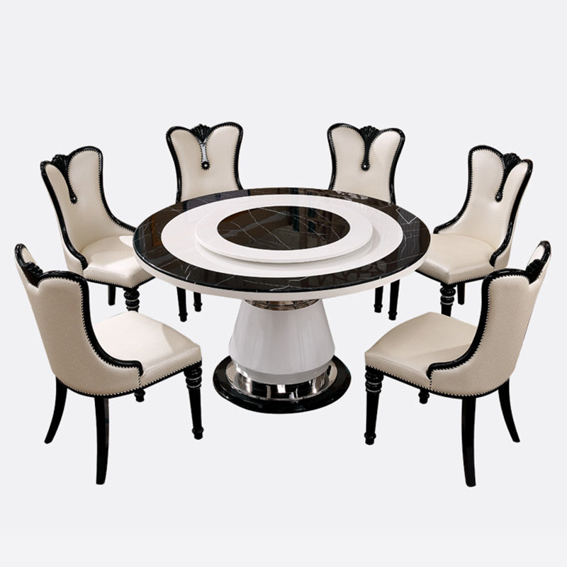 Victorian Style Round Dining Table Metal Pedestal Base Table for Dining Room Clearhalo ' dining_table' 'Dining Tables & Seating' 'Dining Tables' 'furn' 'furn_dining_table' 'Furniture' 'furniture_dining_table' 'Kitchen & Dining Furniture' 'kitchen&dining_furn' 'kitchen' 'kitchen_dining_table' 4068340