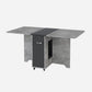 Foldable Artificial Wood Table Modern Rectangle Table with Storage (only table) Grey 59.8"L x 31.5"W x 28.7"H Without Chairs Clearhalo ' dining_table' 'Dining Tables & Seating' 'Dining Tables' 'furn' 'furn_dining_table' 'Furniture' 'furniture_dining_table' 'Kitchen & Dining Furniture' 'kitchen&dining_furn' 'kitchen' 'kitchen_dining_table' 4068355