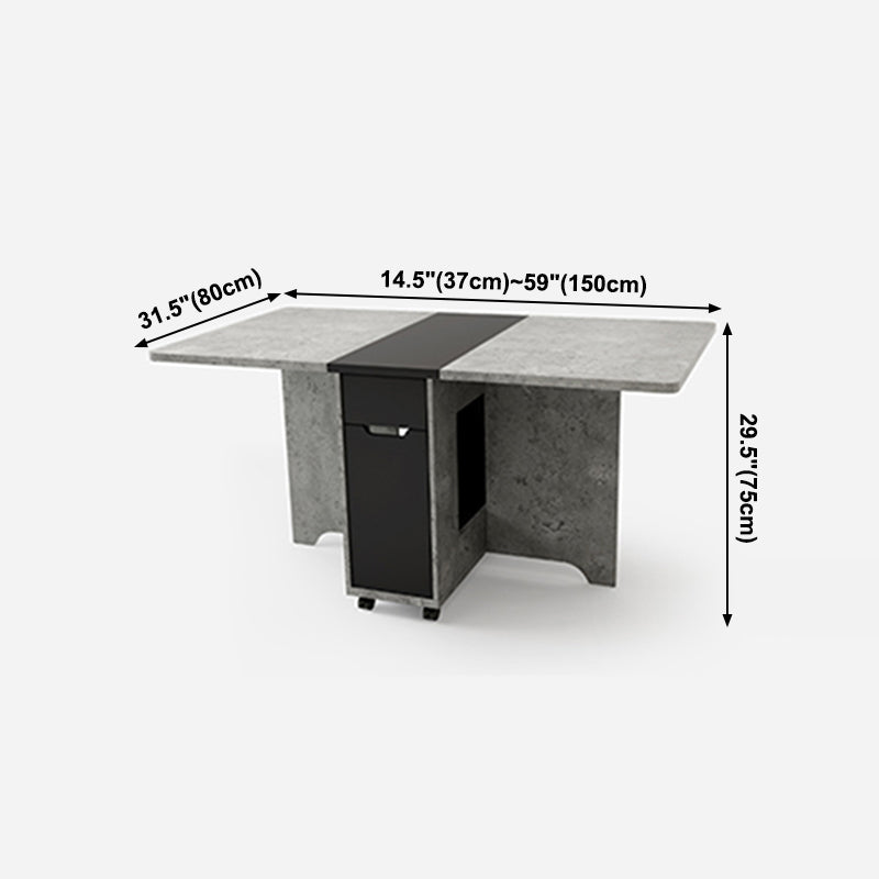 Foldable Artificial Wood Table Modern Rectangle Table with Storage (only table) Clearhalo ' dining_table' 'Dining Tables & Seating' 'Dining Tables' 'furn' 'furn_dining_table' 'Furniture' 'furniture_dining_table' 'Kitchen & Dining Furniture' 'kitchen&dining_furn' 'kitchen' 'kitchen_dining_table' 4068372