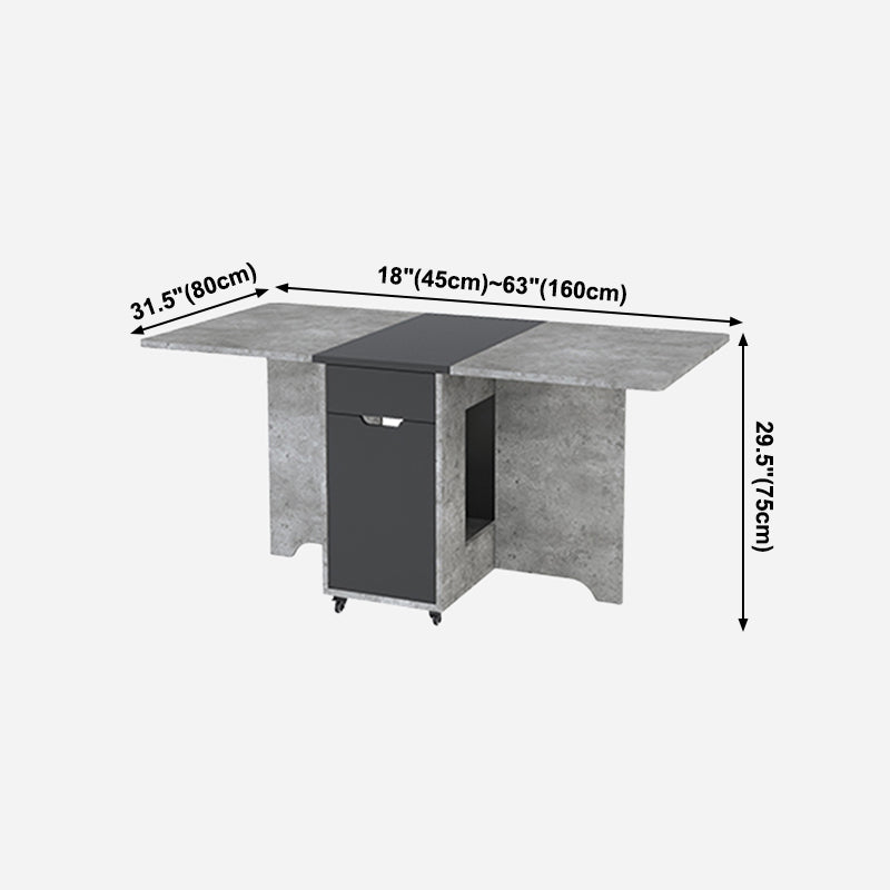 Foldable Artificial Wood Table Modern Rectangle Table with Storage (only table) Clearhalo ' dining_table' 'Dining Tables & Seating' 'Dining Tables' 'furn' 'furn_dining_table' 'Furniture' 'furniture_dining_table' 'Kitchen & Dining Furniture' 'kitchen&dining_furn' 'kitchen' 'kitchen_dining_table' 4068373