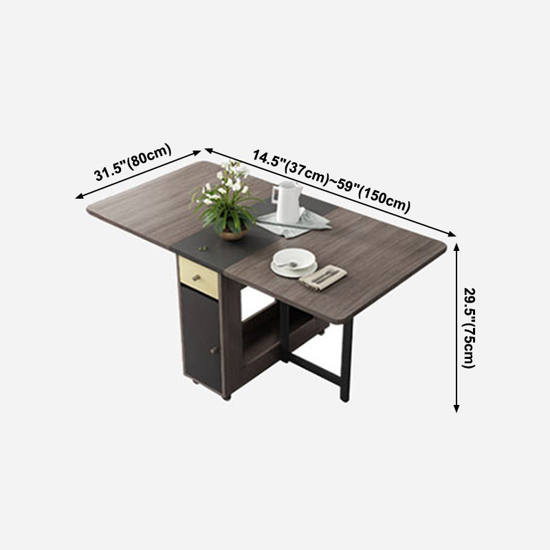 Foldable Artificial Wood Table Modern Rectangle Table with Storage (only table) Clearhalo ' dining_table' 'Dining Tables & Seating' 'Dining Tables' 'furn' 'furn_dining_table' 'Furniture' 'furniture_dining_table' 'Kitchen & Dining Furniture' 'kitchen&dining_furn' 'kitchen' 'kitchen_dining_table' 4068376