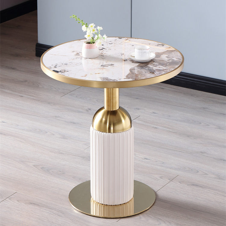 Metal Traditional Luxury Dining Table Sintered Stone Dining Table with Pedestal Clearhalo ' dining_table' 'Dining Tables & Seating' 'Dining Tables' 'furn' 'furn_dining_table' 'Furniture' 'furniture_dining_table' 'Kitchen & Dining Furniture' 'kitchen&dining_furn' 'kitchen' 'kitchen_dining_table' 4068377