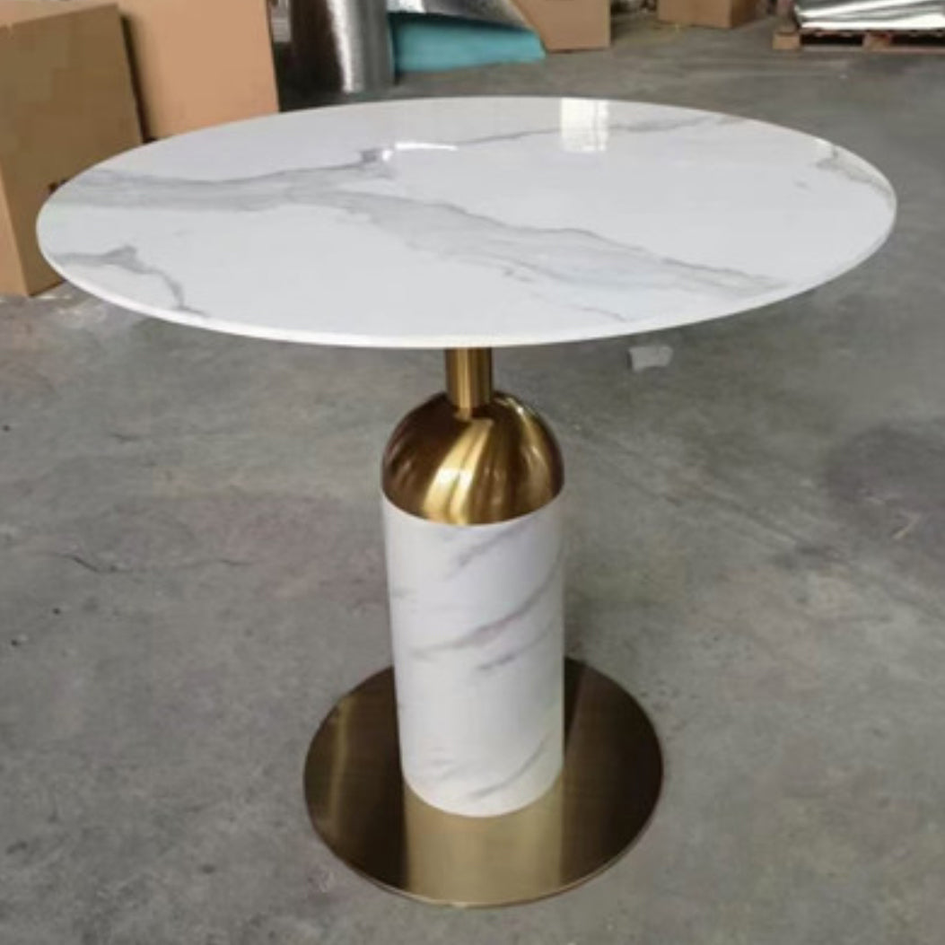 Metal Traditional Luxury Dining Table Sintered Stone Dining Table with Pedestal Round Gray Clearhalo ' dining_table' 'Dining Tables & Seating' 'Dining Tables' 'furn' 'furn_dining_table' 'Furniture' 'furniture_dining_table' 'Kitchen & Dining Furniture' 'kitchen&dining_furn' 'kitchen' 'kitchen_dining_table' 4068379