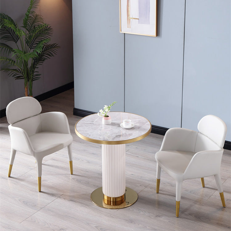Metal Traditional Luxury Dining Table Sintered Stone Dining Table with Pedestal Clearhalo ' dining_table' 'Dining Tables & Seating' 'Dining Tables' 'furn' 'furn_dining_table' 'Furniture' 'furniture_dining_table' 'Kitchen & Dining Furniture' 'kitchen&dining_furn' 'kitchen' 'kitchen_dining_table' 4068381