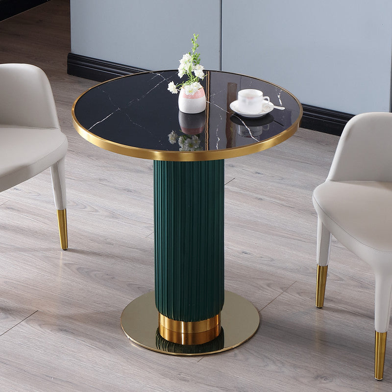Metal Traditional Luxury Dining Table Sintered Stone Dining Table with Pedestal Round Black Clearhalo ' dining_table' 'Dining Tables & Seating' 'Dining Tables' 'furn' 'furn_dining_table' 'Furniture' 'furniture_dining_table' 'Kitchen & Dining Furniture' 'kitchen&dining_furn' 'kitchen' 'kitchen_dining_table' 4068382