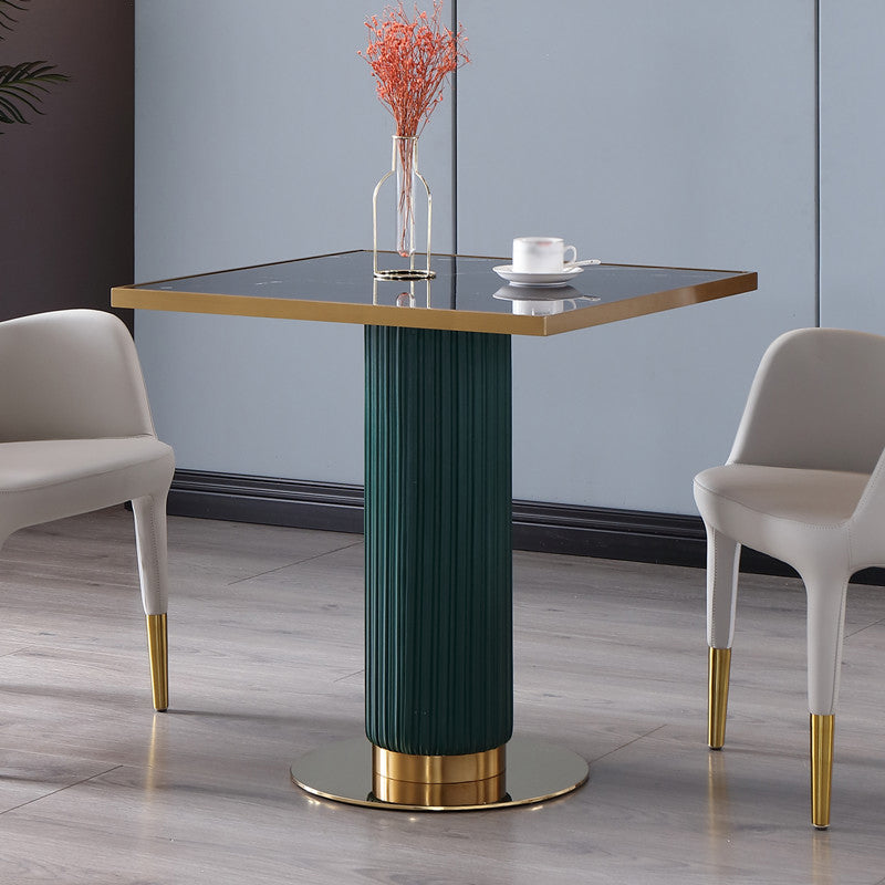 Metal Traditional Luxury Dining Table Sintered Stone Dining Table with Pedestal Square Black Clearhalo ' dining_table' 'Dining Tables & Seating' 'Dining Tables' 'furn' 'furn_dining_table' 'Furniture' 'furniture_dining_table' 'Kitchen & Dining Furniture' 'kitchen&dining_furn' 'kitchen' 'kitchen_dining_table' 4068383