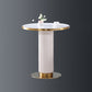 Metal Traditional Luxury Dining Table Sintered Stone Dining Table with Pedestal Clearhalo ' dining_table' 'Dining Tables & Seating' 'Dining Tables' 'furn' 'furn_dining_table' 'Furniture' 'furniture_dining_table' 'Kitchen & Dining Furniture' 'kitchen&dining_furn' 'kitchen' 'kitchen_dining_table' 4068386