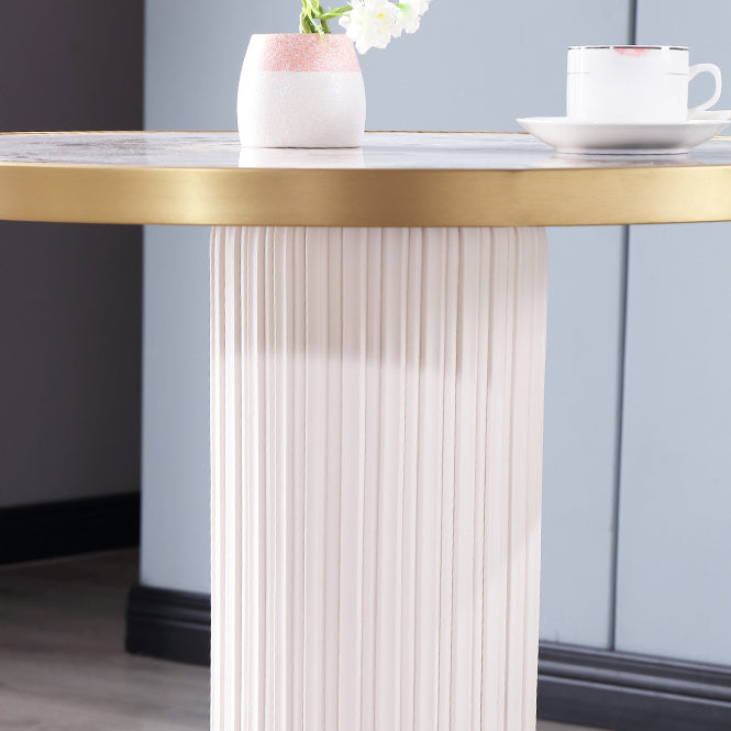 Metal Traditional Luxury Dining Table Sintered Stone Dining Table with Pedestal Clearhalo ' dining_table' 'Dining Tables & Seating' 'Dining Tables' 'furn' 'furn_dining_table' 'Furniture' 'furniture_dining_table' 'Kitchen & Dining Furniture' 'kitchen&dining_furn' 'kitchen' 'kitchen_dining_table' 4068390